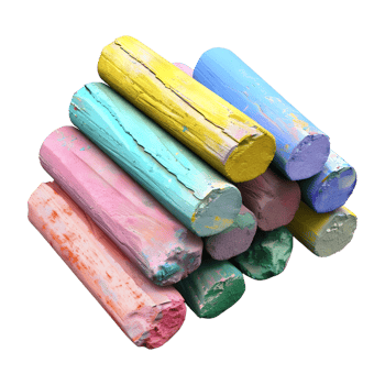 Colorful Chunky Chalks on Transparent Background png