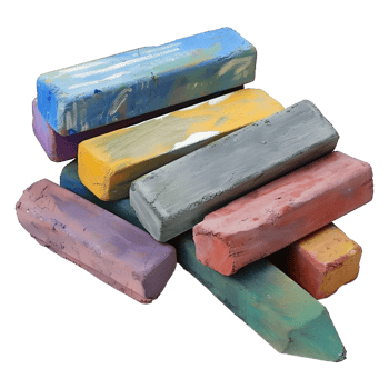 Colorful Chunky Chalks on Transparent Background png