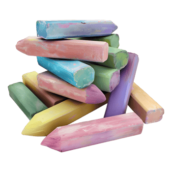 Colorful Chunky Chalks on Transparent Background png