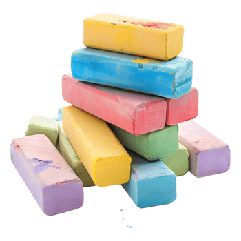 Colorful Chunky Chalks on Transparent Background png