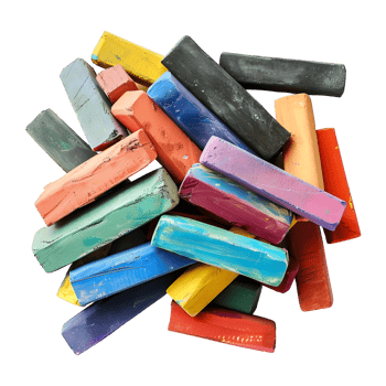 Colorful Chunky Chalks on Transparent Background png
