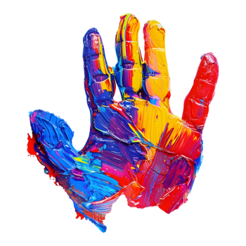 Colorful Hand Prints on Transparent Background png