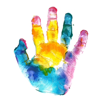 Colorful Hand Prints on Transparent Background png