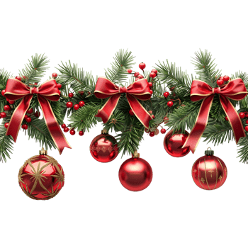 Festive Christmas Tree Branches with Bells on Transparent Background png