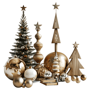 Christmas Ornaments for Decoration on Transparent Background png