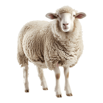 White Sheep on Transparent Background png