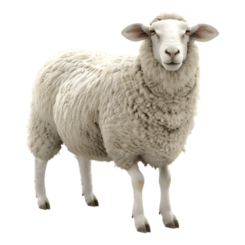 White Sheep on Transparent Background png
