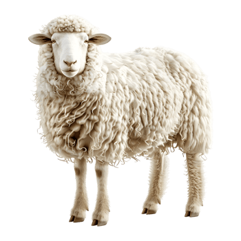 White Sheep on Transparent Background png