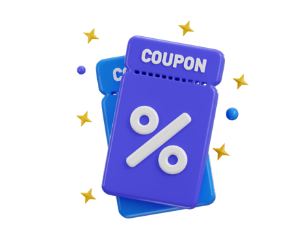 coupon with percent symbol 3d render concept of discount coupon icon illustration png