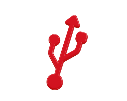 USB symbol 3d rendering illustration png