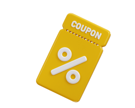 coupon with percent symbol 3d render concept of discount coupon icon illustration png