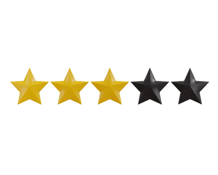 Three stars ratting icon 3d render concept of customer feedback ratting icon illustration png