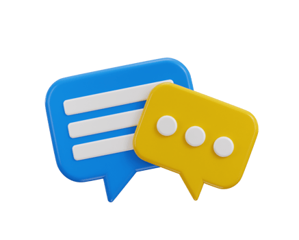 Chat message on speech bubble icon 3d rendering illustration png