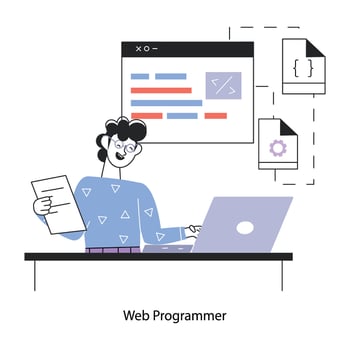 Trendy Web Programmer vector