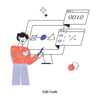 Trendy Edit Code vector