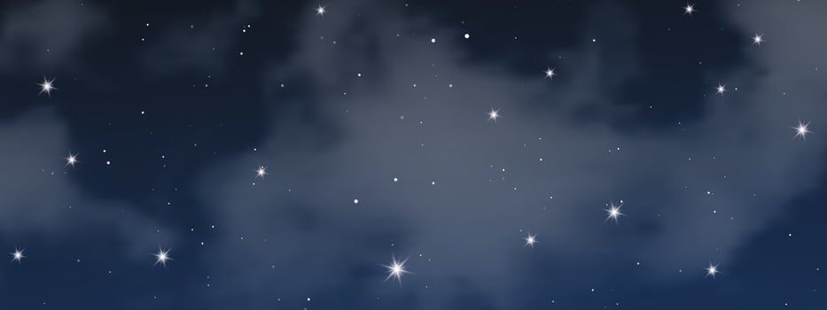 Night sky with clouds and many stars vector