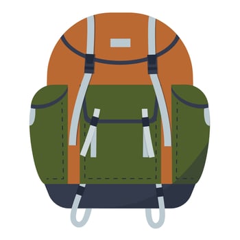 Tourist backpack. icon isolated on white background backpack in flat style. vector