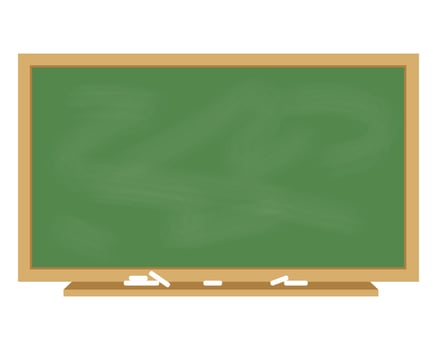 Green chalkboard. Back to school, education. illustration. vector