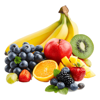 Mix fruits isolated on transparent background png