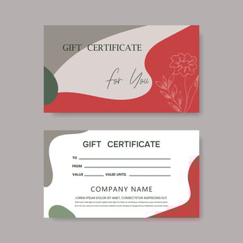 Set of gift card templates. Template in modern style for salon, gallery, spa, store. vector