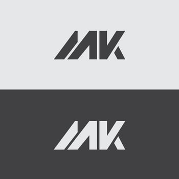 Initial MK Letter Logo Design Template vector