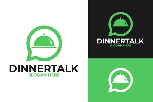 Dinner Talk Restaurant Logo Design vector