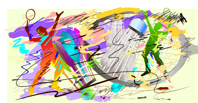 badminton ball sport art brush strokes style png