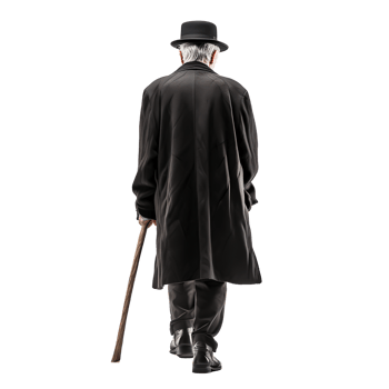 Senior Gentleman in Classic Black Dress png