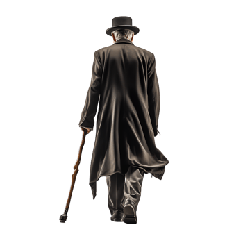 Senior Gentleman in Classic Black Dress png