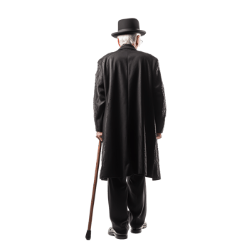 Senior Gentleman in Classic Black Dress png