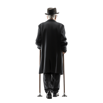 Senior Gentleman in Classic Black Dress png