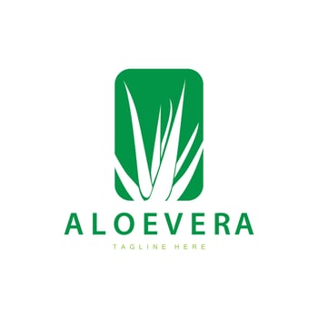 aloe vera logo cosmetic design simple green plant health symbol illustration vector