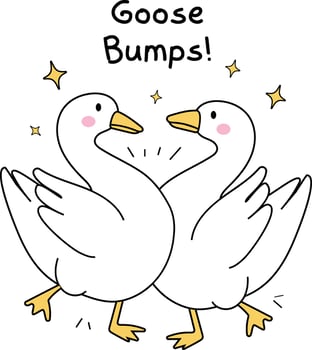 Cute funny goose bumps cartoon charactor hand drawn Clipart vector
