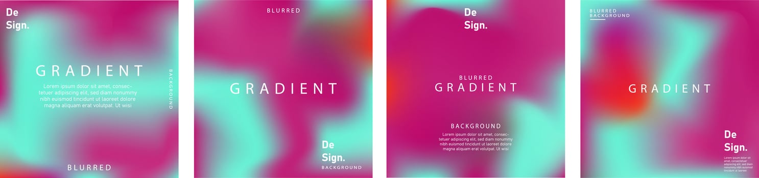 Smooth abstract colorful backgrounds set. Gradient mesh collection of colorful blur background. Watercolor illustration element with mesh design of vibrant blend colors. vector