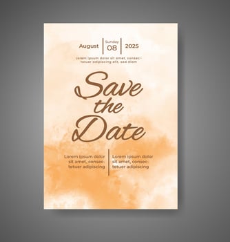 Wedding invitation with abstract watercolor background vector