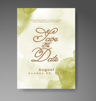 Wedding invitation with abstract watercolor background vector
