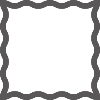 Wavy rectangle frame. Scallop edge box. Outline squiggle border. Groovy zigzag abstract shape. Cute square aesthetic banner. Retro art. png