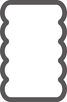 Wavy rectangle frame. Scallop edge box. Outline squiggle border. Groovy zigzag abstract shape. Cute square aesthetic banner. Retro art. png