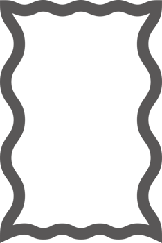 Wavy rectangle frame. Scallop edge box. Outline squiggle border. Groovy zigzag abstract shape. Cute square aesthetic banner. Retro art. png