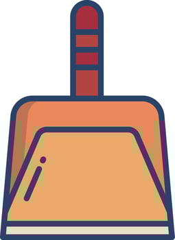 Dust Pan linear color illustration vector