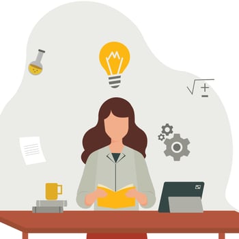 girls reading book and seeking knowledge illustration vector