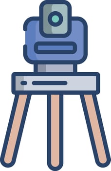Theodolite linear color illustration vector