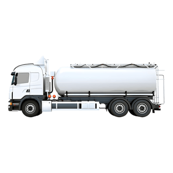 White Oil Tanker Truck on Transparent Background png