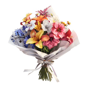 Colorful Flowers Bokeh on Transparent Background png