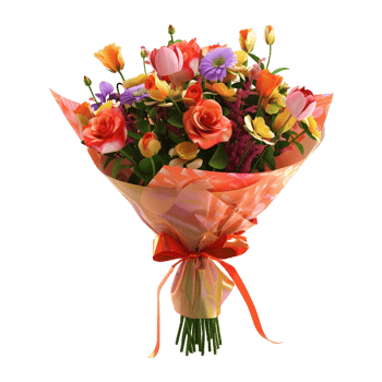 Colorful Flowers Bokeh on Transparent Background png