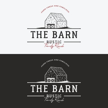 Natural rustic barn, farmhouse, warehouse logo design with a retro vintage concept. vector