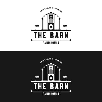 Natural rustic barn, farmhouse, warehouse logo design with a retro vintage concept. vector