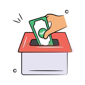 An amazing of donations in trendy style, premium icon of charity vector