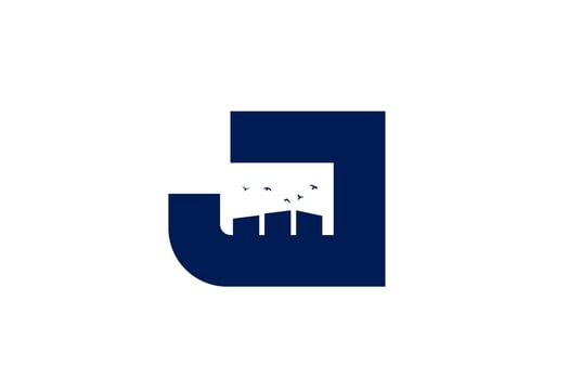 letter j luxury apartment residence construction real estate logo design vector