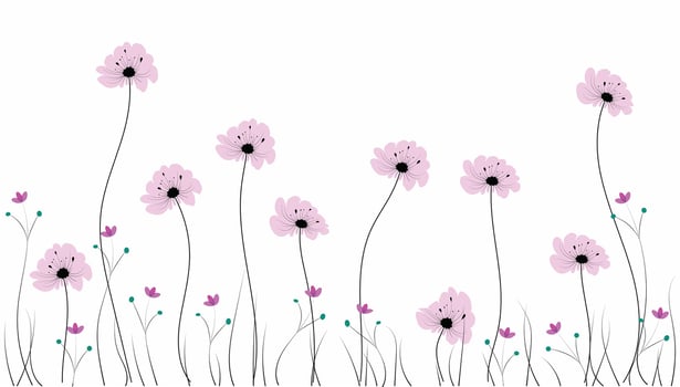 Brush Stroke Floral Background, Artistic Botanical Design vector